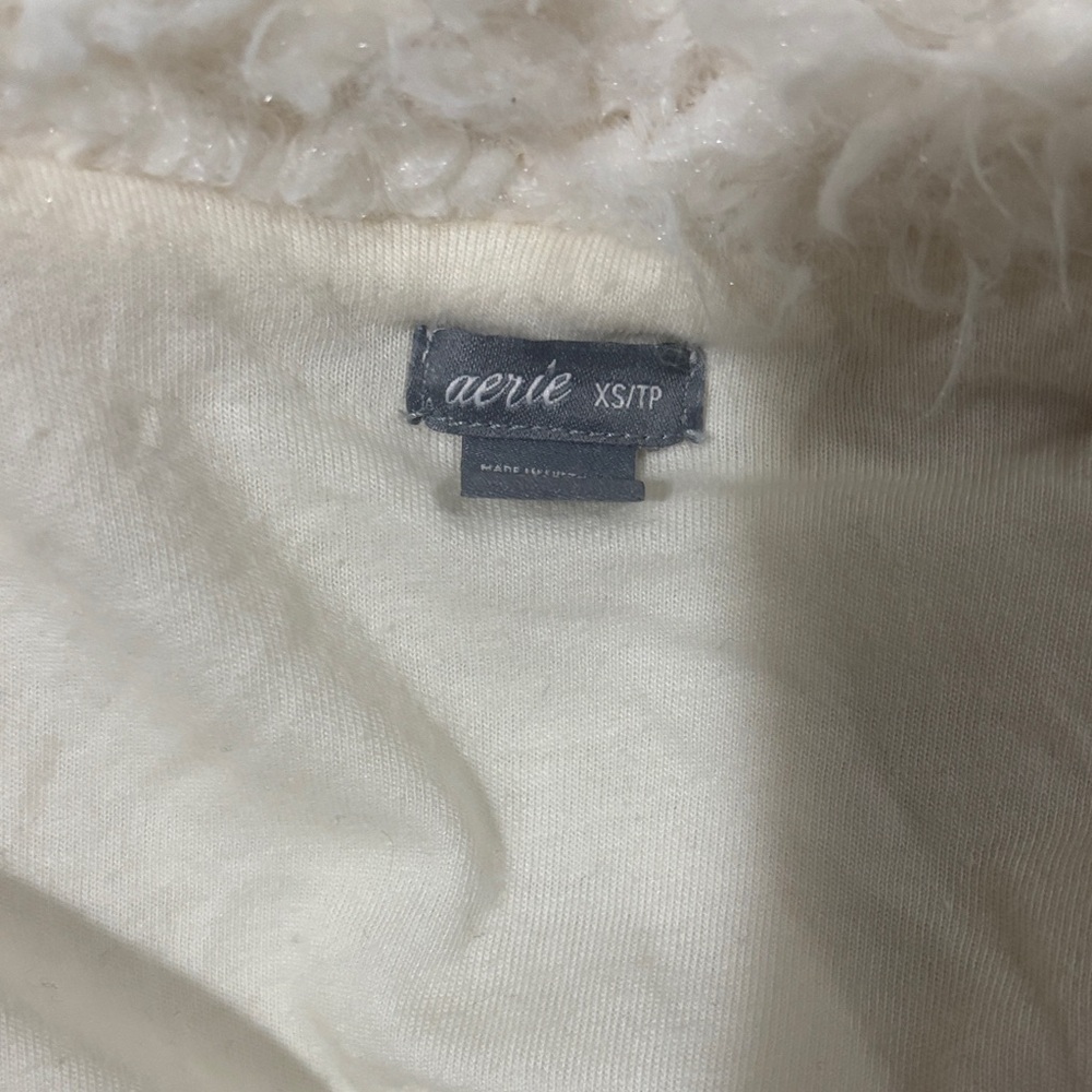 Aerie Soft Cream Fleece Top - Picture 2 of 5
